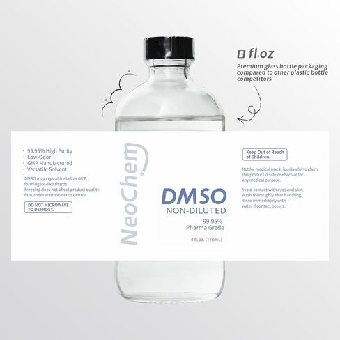 Dimethyl Sulfoxide (DMSO) 99.95% Pure Liquid |8 oz. DMSO Pharma Grade Non-diluted | Undiluted & Odorless, Contained in Premium Glass Bottle in Saudi Arabia