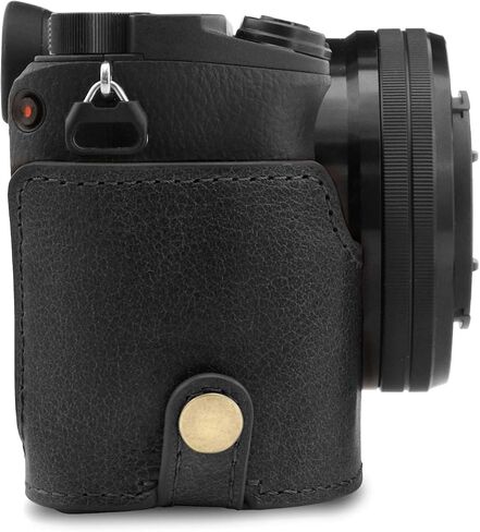 MegaGear MG1642 Ever Ready نصف حافظة كاميرا من الجلد الطبيعي متوافقة مع Sony Alpha A6100، A6400 - بني in Kuwait