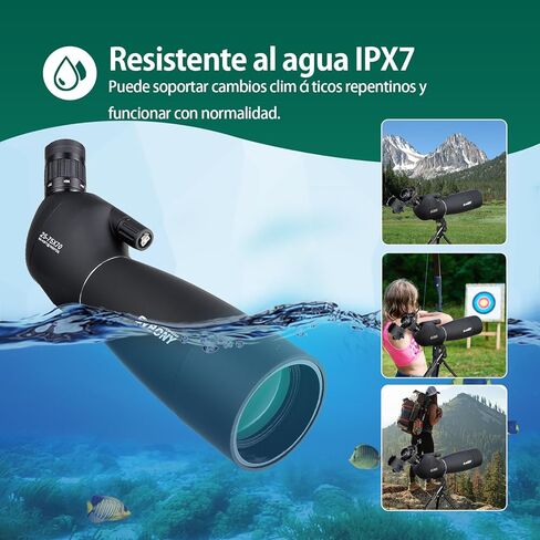 نطاقات اكتشاف SVBONY SV28 مع حامل ثلاثي القوائم، نطاق اكتشاف 25-75x70 مع محول الهاتف، IP65 نطاق رصد مقاوم للماء للضباب لإطلاق النار على الهدف، ومشاهدة الطيور in Kuwait