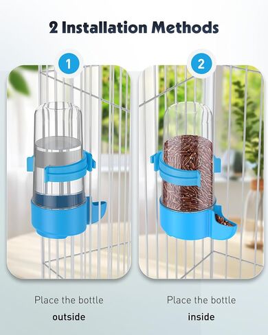 Pawfly 4 pcs موزع مياه الطيور ، إكسسوارات القفص للبغاء والهامستر ، تغذية الطيور للقطف ، وميت أبيض وأزرق للبطيء الصغير Cockatiel Budgie Lovebirds in Saudi Arabia