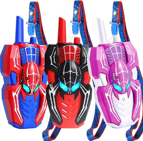 Walkie Talkies for Kids Long Range ، Kids Walkie Talkies 2 Pack ، Spider Toys for Boys 3-4 4-6 6-8 Outdoor Camping 2 Way Radio ، ألعاب عيد ميلاد للأعمار 3-4 5-7 8-13 in Kuwait