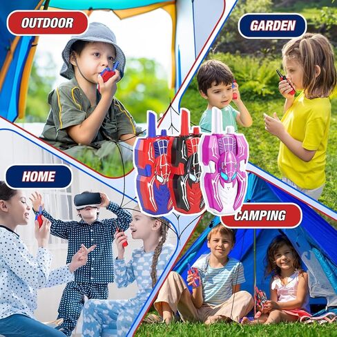Walkie Talkies for Kids Long Range ، Kids Walkie Talkies 2 Pack ، Spider Toys for Boys 3-4 4-6 6-8 Outdoor Camping 2 Way Radio ، ألعاب عيد ميلاد للأعمار 3-4 5-7 8-13 in Kuwait
