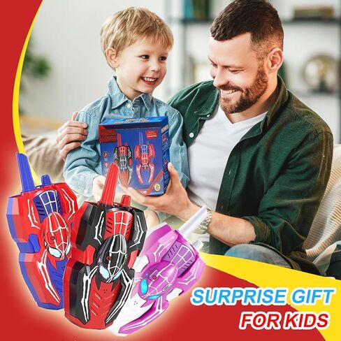 Walkie Talkies for Kids Long Range ، Kids Walkie Talkies 2 Pack ، Spider Toys for Boys 3-4 4-6 6-8 Outdoor Camping 2 Way Radio ، ألعاب عيد ميلاد للأعمار 3-4 5-7 8-13 in Kuwait