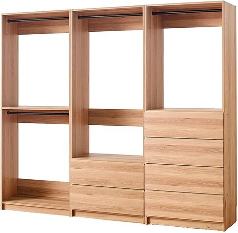 Closet System Customizible, Walk-in Wardrobe Organizer, Closet System with Hanging, Hanging Rods, Drawers, Heavy Duty Black/Model BCD 3 Closet in Saudi Arabia