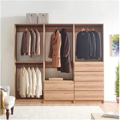 Closet System Customizible, Walk-in Wardrobe Organizer, Closet System with Hanging, Hanging Rods, Drawers, Heavy Duty Black/Model BCD 3 Closet in Saudi Arabia