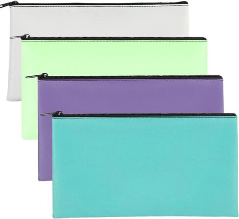 4 قطع أكياس المال مع ZIPPER ، 11 × 6.1 بوصة أكياس نقدية PU PUCHENT POUCH POUCH BANK LACK in Kuwait