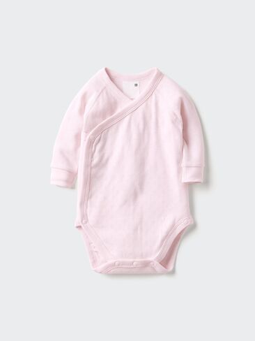 Uniqlo Baby Long Sleeve Bodysuit | Open Front | Pointelle in Saudi Arabia