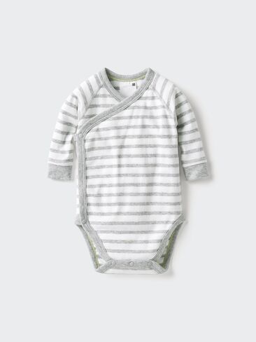 Uniqlo Baby Long Sleeve Bodysuit | Open Front | Striped in Saudi Arabia