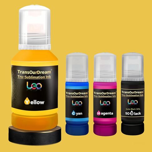 TransOurDream Extra Black 30% Tru-Sublimation Ink 350ML Autofill Bottles for ET-2400 ET-2720 ET-2760 ET-2750 ET-4800 ET-2800 ET-2803 ET-2850 Inkjet Printers Heat Press Transfer on Mugs T-Shirts in Saudi Arabia