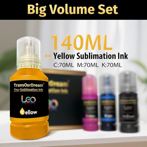 TransOurDream Extra Black 30% Tru-Sublimation Ink 350ML Autofill Bottles for ET-2400 ET-2720 ET-2760 ET-2750 ET-4800 ET-2800 ET-2803 ET-2850 Inkjet Printers Heat Press Transfer on Mugs T-Shirts in Saudi Arabia