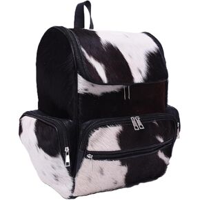 Cowhide Diaper Bag - Premium Hair-On Western Diaper Bag Backpack, Handcrafted Leather Cow Diaper Bag with Laptop Sleeve, Durable Luxury Tote for Stylish Boho Chic Travel & Outdoor Adventures in Saudi Arabia