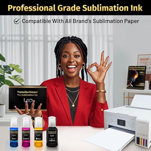 TransOurDream Extra Black 30% Tru-Sublimation Ink 350ML Autofill Bottles for ET-2400 ET-2720 ET-2760 ET-2750 ET-4800 ET-2800 ET-2803 ET-2850 Inkjet Printers Heat Press Transfer on Mugs T-Shirts in Saudi Arabia