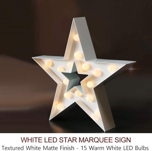 Bright Zeal 13" Large LED Star Marquee Sign (Gold, 6hr Timer) - Star Marquee Light Gold Star Decor Lights - Lighted Sign Outdoor Decorative Signs for Wall Decor Him Her Independence Day Decorations in Kuwait