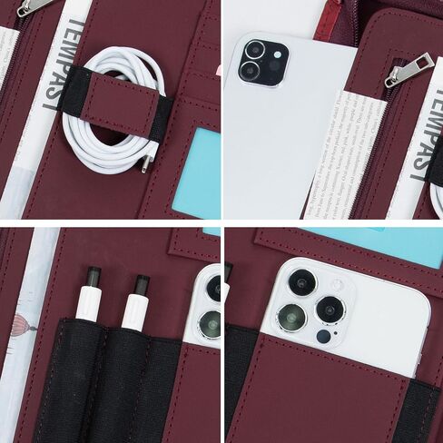 منظم محفظة من 3 حلقات ، موثق محفظة رنين ، محفظة مع Notepad ، مجلد A4 Padfolio مع محفظة Zipper.Business Professional ، وثيقة مخطط للسيرة الذاتية/المقابلة (براون داكن). in Kuwait