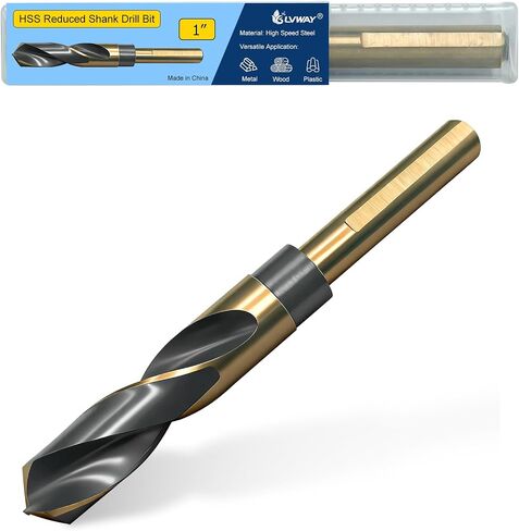 1 Inch Drill Bit,Reduced Shank Drill Bits for Metal Wood and Plastic,High Speed Steel Black & Gold Drill Bit with 1/2 Inch Shank (1 Inch) in Saudi Arabia