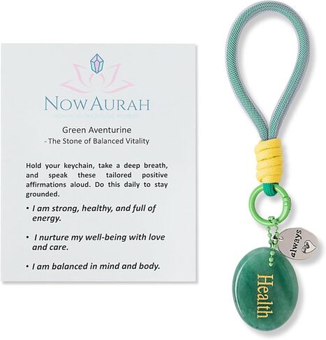 7.8" Inspirational Crystal Keychain - Anxiety Relief Healing Stone with Affirmation Card, Thoughtful Gift for Women in Saudi Arabia