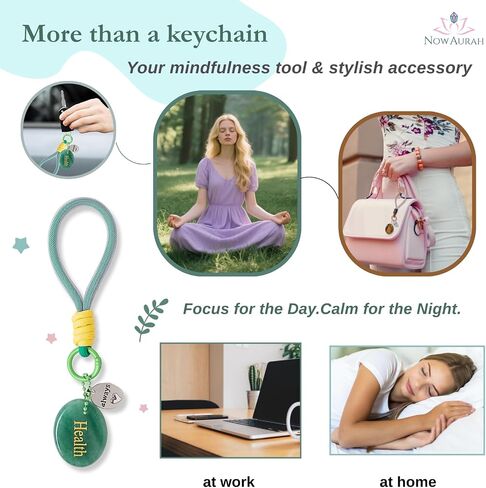 7.8" Inspirational Crystal Keychain - Anxiety Relief Healing Stone with Affirmation Card, Thoughtful Gift for Women in Saudi Arabia
