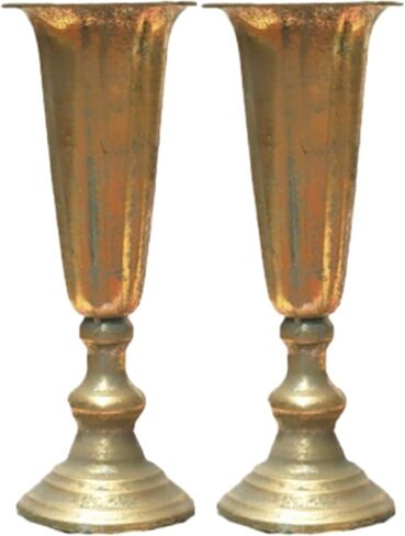 2 جهاز كمبيوتر شخصى المتعثرة الشظية كومبوت مزهرية معدنية الزخرفية مزهرية 4.5 "× 13" الشمبانيا الناي شكل خمر السلطانية الجدول المركزية لحفل زفاف عيد ميلاد الذكرى السنوية داخلي في الهواء الطلق منضدية in Kuwait
