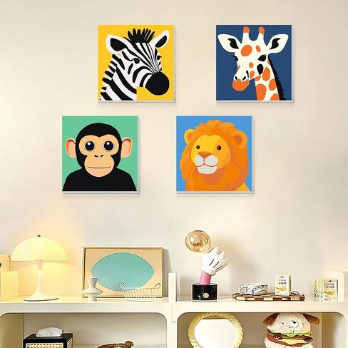 KEYIFA 4 Pack Framed Paint by Numbers Kit for Kids Age 6-12, Easy Insects Paintings for Adult, Framed Acrylic Canvas Painting for Home Decor Children Gift, 8x8 in (Ladybug+Bee+Sunflower+Butterfly) in Saudi Arabia