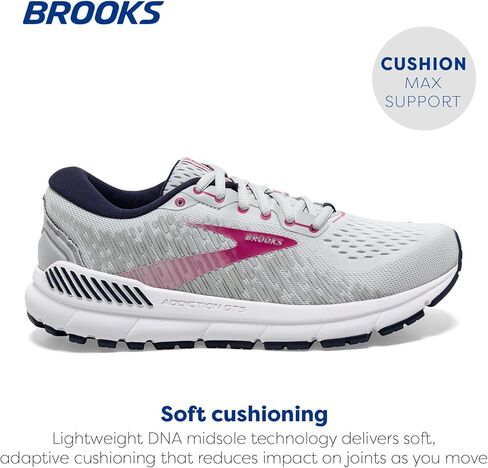 Brooks Women's Addiction GTS 15 Supportive Running Shoe - Grey/Navy/Aqua - 10 Wide in Saudi Arabia