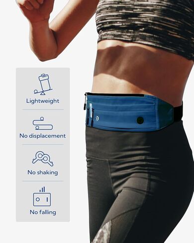 WATERFLY Running Belt Fanny Pack: Runner Marathon Jogging Waist Pack Sport Workout Exercise Fitness Phone Holder Belt for Men Women Jogger Slim Waist Bag Black in Saudi Arabia