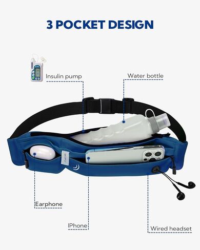 WATERFLY Running Belt Fanny Pack: Runner Marathon Jogging Waist Pack Sport Workout Exercise Fitness Phone Holder Belt for Men Women Jogger Slim Waist Bag Black in Saudi Arabia