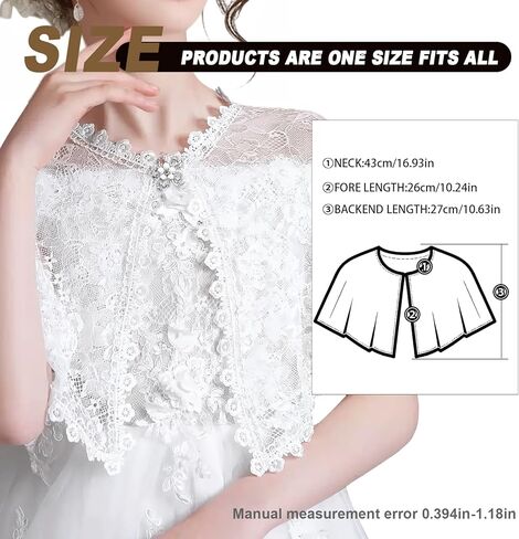 شالات الزفاف الأنيقة للفتيات من الدانتيل للمراهقين، بيضاء مطرزة بالزهور وتتغاضى عن رأس بوليرو فتاة الزهور in Kuwait