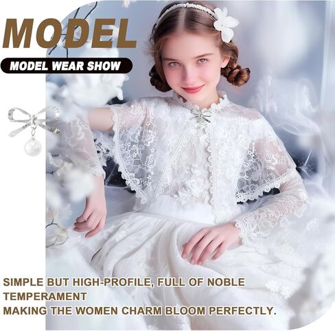 شالات الزفاف الأنيقة للفتيات من الدانتيل للمراهقين، بيضاء مطرزة بالزهور وتتغاضى عن رأس بوليرو فتاة الزهور in Kuwait