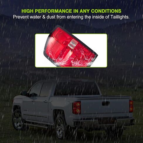 مصابيح فرامل المصابيح الخلفية متوافقة مع 【Chevy Silverado 1500 2500 3500 2014-2019، GMC SIERRA 2500 3500 2015-2019】 جانب الركاب (RH)، عدسة حمراء بدون أسلاك 23431876,84288723,23295939 in Kuwait