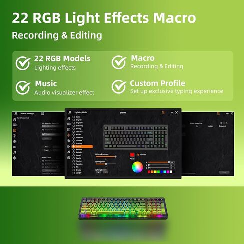 ZORNHER ZH980 Wireless Mechanical Gaming Keyboard,95% White Hot-Swappable Custom Creamy Keyboard with Number Pad,Shine Though IMD PBT Keycaps,Pre-lubed Linear Switches,RGB Backlit in Saudi Arabia