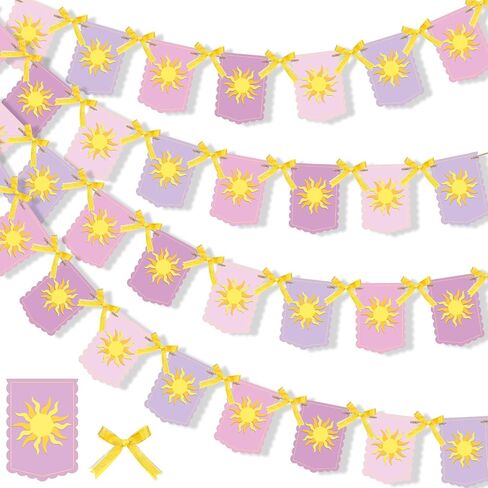 Taobary Purple Sun Flag Banner Purple Sun Hanging Banting Banner Banner Flag Bunting Garland for Wedding Lavender Photo Props Birthday Party Decoration (ذيل السمكة) in Saudi Arabia