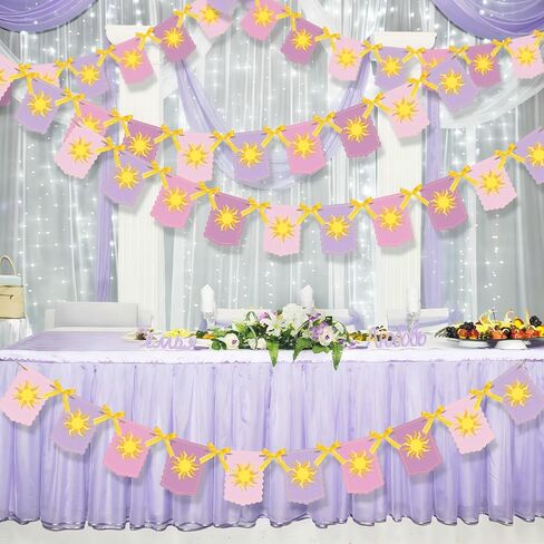 Taobary Purple Sun Flag Banner Purple Sun Hanging Banting Banner Banner Flag Bunting Garland for Wedding Lavender Photo Props Birthday Party Decoration (ذيل السمكة) in Saudi Arabia