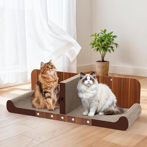 Extra Large Cat Scratcher Bed, 32 Inch Cat Scratching Board Cat Couch, Durable Cardboard Cat Scratcher Lounger, Modern Stylish Cats Bed for Indoor Cats, Furniture Protector in Saudi Arabia
