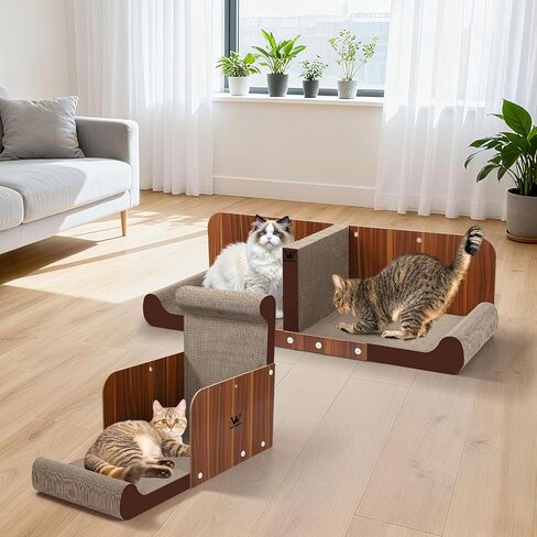 Extra Large Cat Scratcher Bed, 32 Inch Cat Scratching Board Cat Couch, Durable Cardboard Cat Scratcher Lounger, Modern Stylish Cats Bed for Indoor Cats, Furniture Protector in Saudi Arabia