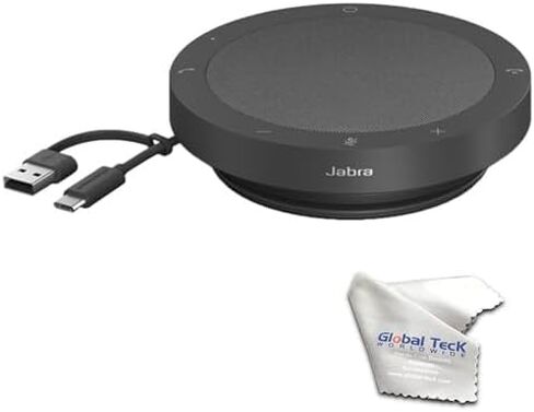Jabra Speak2 75 UC Bluetooth Speakerphone مع قطعة قماش صغيرة من الألياف الدقيقة ، متوافقة مع الكمبيوتر/جهاز Mac ، والهواتف الذكية والكمبيوتر اللوحي - للمؤتمرات ، والتعلم عن بعد ، والعمل عن بُعد ، ومدرسة ، تدفق in Saudi Arabia
