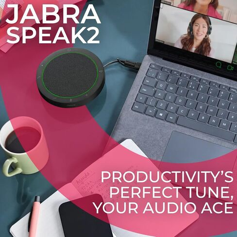 Jabra Speak2 75 UC Bluetooth Speakerphone مع قطعة قماش صغيرة من الألياف الدقيقة ، متوافقة مع الكمبيوتر/جهاز Mac ، والهواتف الذكية والكمبيوتر اللوحي - للمؤتمرات ، والتعلم عن بعد ، والعمل عن بُعد ، ومدرسة ، تدفق in Saudi Arabia