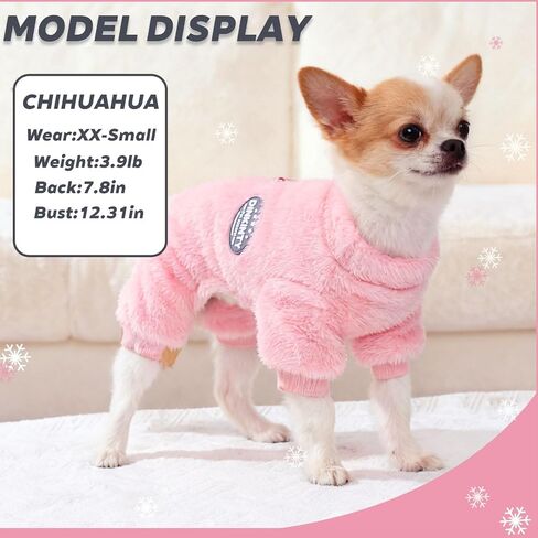 Dog Sweater for Small Dogs Fleece Dog Pajamas Winter Warm Soft Puppy Pjs in Saudi Arabia