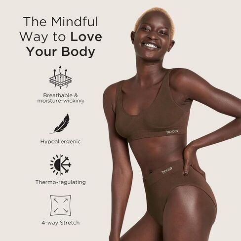 Boody Body EcoWear Women's Padded Shaper Bra, Wireless, Seamless Stretch, Soft Breathable, Viscose Made from Bamboo in Kuwait