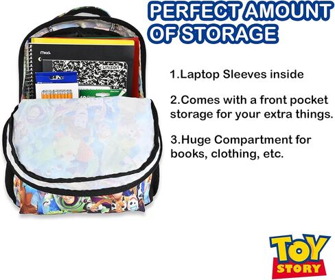 Disney Toy Story Backpack For Kids | Woody, Buzz Lightyear Bookbag For Toddlers, Boys, Girls | Officially Licensed Pixar Backpacks For Toys in Kuwait