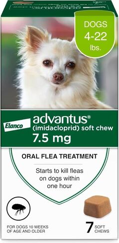 Advantus Dog بسرعة يتصرف علاج البراغيث عن طريق الفم الكلاب الناعمة الكلاب 4 - 22 رطلا. | 30 CT. in Saudi Arabia