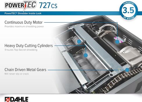 Dahle Powertec 707 PS Paper Shredder ، P-7 Super Micro Cut ، NSA/CSS 02-01 لمستندات سرية أعلى ، حماية المربى ، زيت السيارات ، 3.5 حصان ، 11 ورقة كحد أقصى in Saudi Arabia