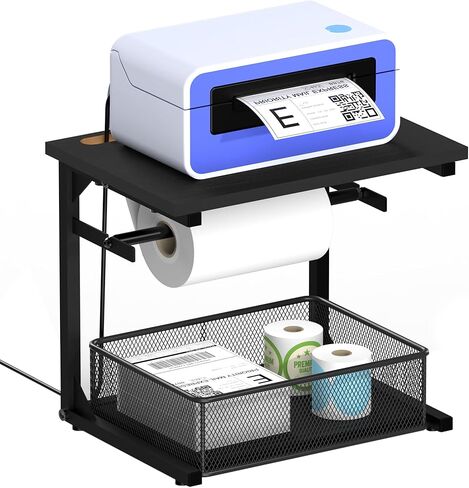 Label Holder for Rolls and Fan-Fold Labels, Shipping Thermal Label Holder with Drawer, Sticker Roll Holder for Desktop Thermal Printer, Label Printer Accessory Supplies for Office, Home,Small Business in Saudi Arabia