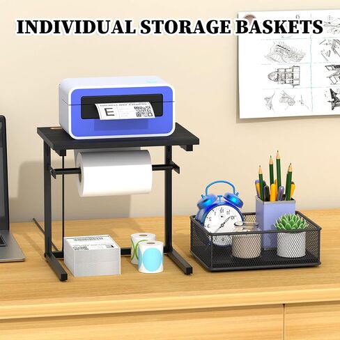 Label Holder for Rolls and Fan-Fold Labels, Shipping Thermal Label Holder with Drawer, Sticker Roll Holder for Desktop Thermal Printer, Label Printer Accessory Supplies for Office, Home,Small Business in Saudi Arabia