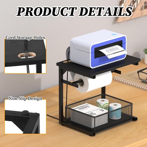 Label Holder for Rolls and Fan-Fold Labels, Shipping Thermal Label Holder with Drawer, Sticker Roll Holder for Desktop Thermal Printer, Label Printer Accessory Supplies for Office, Home,Small Business in Saudi Arabia