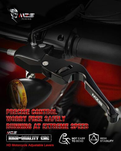 MZS أسود دراجة نارية مخلب الفرامل أذرع قابلة للتعديل CNC متوافقة مع Electra Glide/Road Glide 2021-2024، Street Glide 2021-2023، Road King/Roadglide 3 / Tri/Freewheeler 2021-2025 in Saudi Arabia