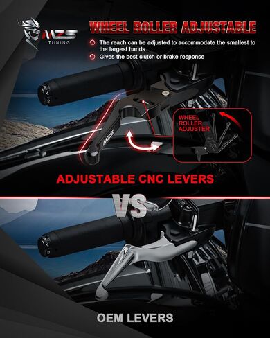 MZS أسود دراجة نارية مخلب الفرامل أذرع قابلة للتعديل CNC متوافقة مع Electra Glide/Road Glide 2021-2024، Street Glide 2021-2023، Road King/Roadglide 3 / Tri/Freewheeler 2021-2025 in Saudi Arabia