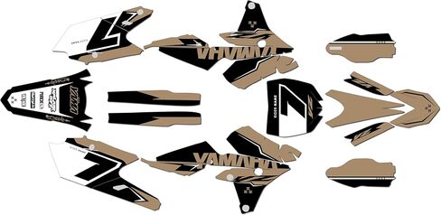 مجموعة رسومات لـ Yamaha YZ 250F (2014-2018) LEGEND Series Tan 09 Mil - مجموعة ملصقات رسومات السباق المخصصة للدراجة الترابية، بدون بلاستيك in Saudi Arabia