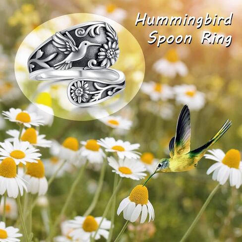 Butterfly Spoon Ring for Women 925 Sterling Silver - Adjustable Vintage Antique Thumb Rings Nature-Inspired Jewelry Gift for Her in Kuwait