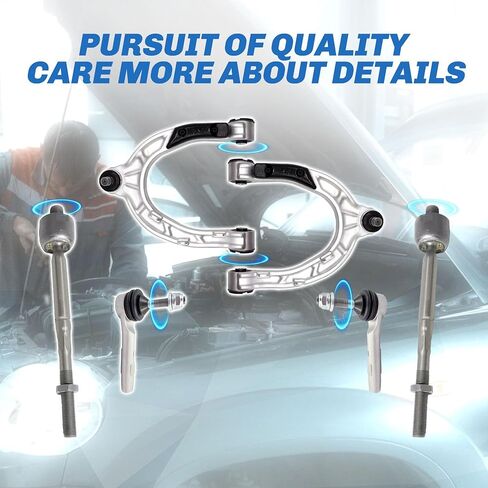 Suspension Control Arm Kit 8 Pcs Compatible With 2012-2023 Tesla Model S, Upper and Lower Control Arm Forward & Rearward, Sway Bar Link in Kuwait