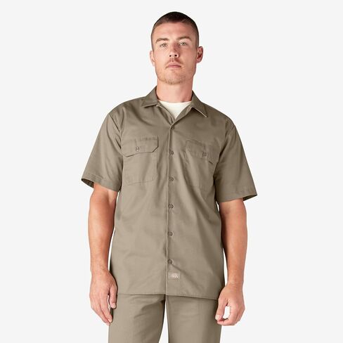 Dickies Short Sleeve Work Shirt, Desert Sand, XL in Saudi Arabia